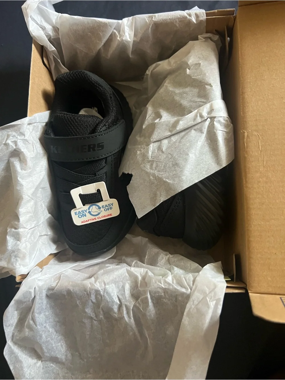 Skechers Kids Black Adaptive Easy-On Closure Sneaker
